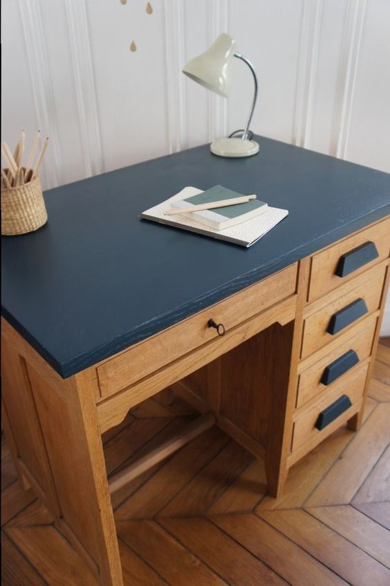 bureau relooké Jaune Hirondelle