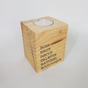 Bougeoir – Cube de Palette Motif 100% récup