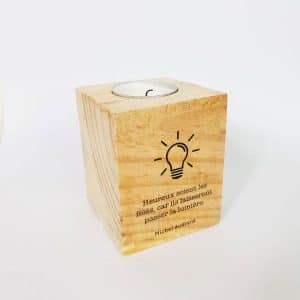Bougeoir – Cube de Palette – Heureux les fêlés