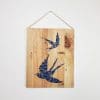 Tableau-palette-motif-Hirondelle-Origami-Bleu