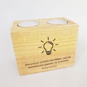 Bougeoir – Cube de Palette – Heureux les fêlés