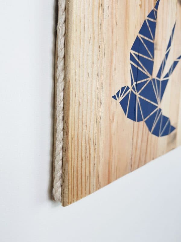 Tableau-palette-motif-Hirondelle-Origami-Bleu