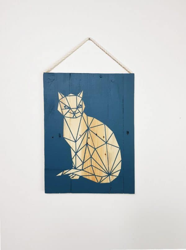 Tableau-palette-motif-chat-origami-bleu-a41